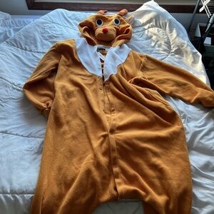 Halloween Unisex Adult Onesie Pajamas Reindeer One Piece Costume Cosplay Size S